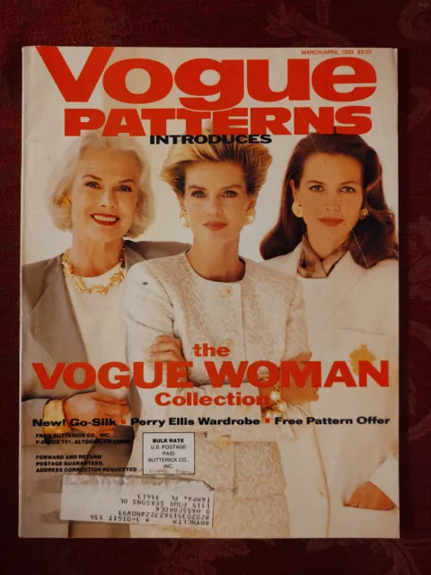 VOGUE PATTERNS MAGAZINE March April 1993 Woman Collection Fashion Perry ...