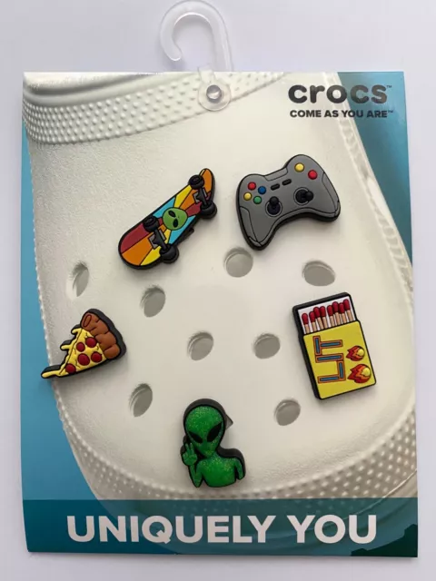 Crocs New Uniquely You The Gamer Pizza Remote LIT Alien Jibbitz Charms 5 Pack Crocs New Uniquely You The Gamer Pizza Remote LIT Alien Jibbitz Charms 5 Pack