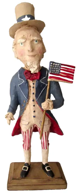 Hand Made Patriotic "Uncle Sam"~Sgnd Joanna Bolton~Vgc~14" Tall~Wood??