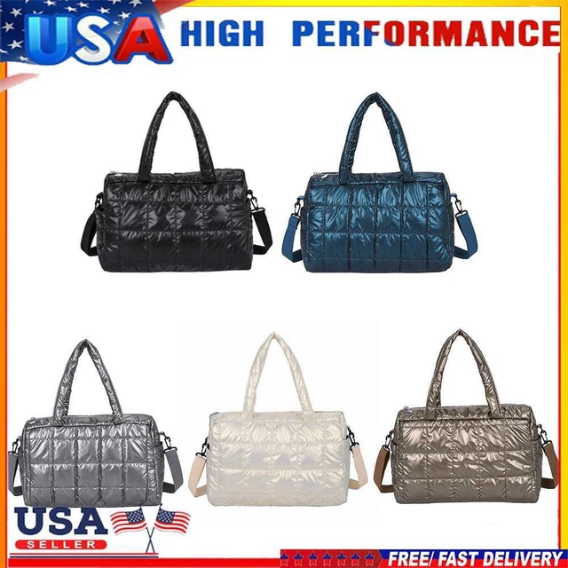 Fashion Lattice Quilted Nylon Crossbody Bag Women Casual Large Capacity Handbag