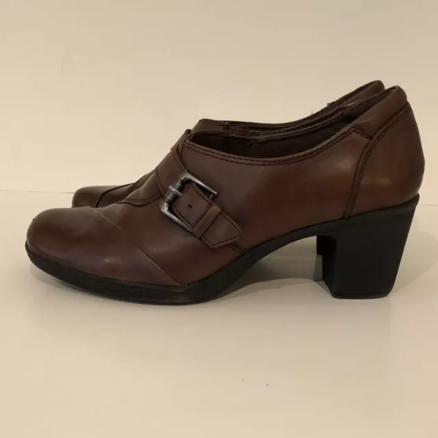 Earth Origins "Margaret" Pump Slip On Booties Brown Leather Heels ~ Women's 8.5M