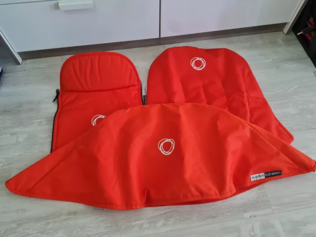 Bugaboo cameleon 1 & 2 orange hood, seat cover & apron fabric Set!