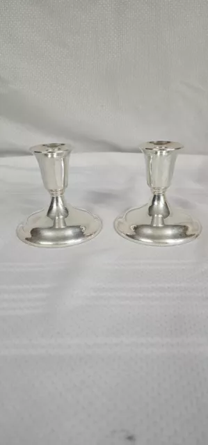 International Silver Co 4” Silver Plate Candle Holders Vintage