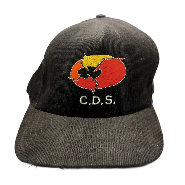 VINTAGE STYLEMASTER CORDUROY Snapback Hat Black C.D.S. Logo Made in USA ...