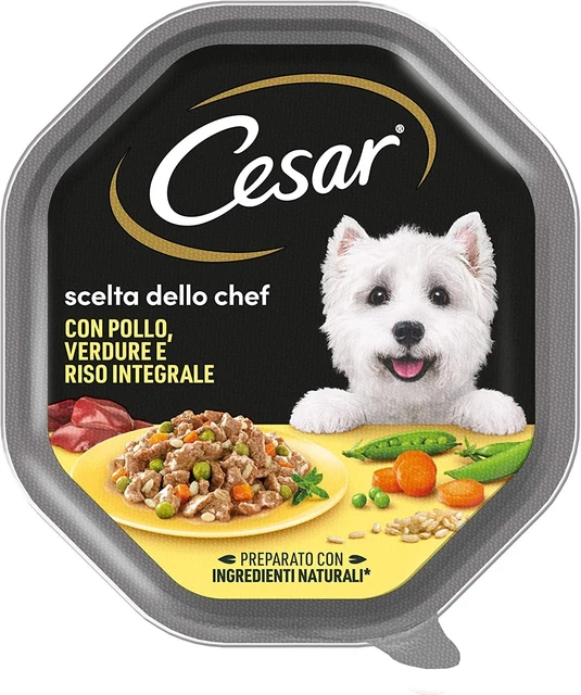 Cibo Umido per Cane con Pollo alla Griglia,Riso Integrale e Verdure 14 Vaschette