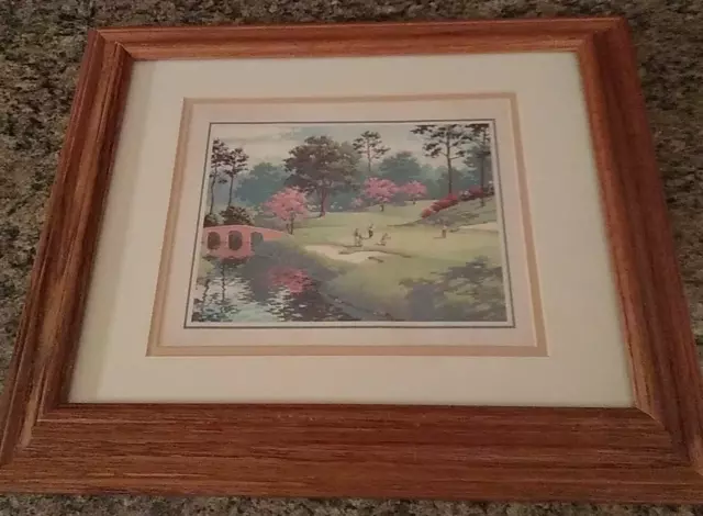 Masters Bridge Hole Augusta Framed Print Players On the Green ART SARNOFF