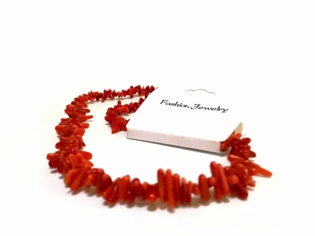 collana di simil corallo rosso donna girocollo rossa colorata in con da pietra 3