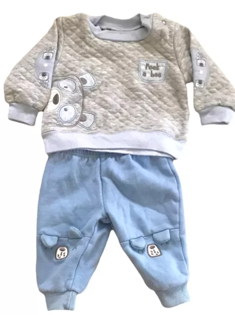 Duck Duck Goose Baby Boy 2pc Blue Puppy Top And Pants Set Size 3-6 6-9 Months