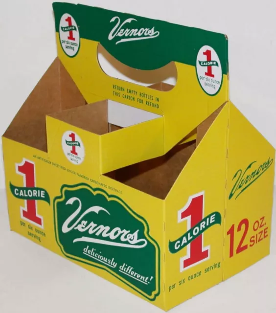Vintage soda pop bottle carton VERNORS 1 Calorie Deliciously Different n-mint
