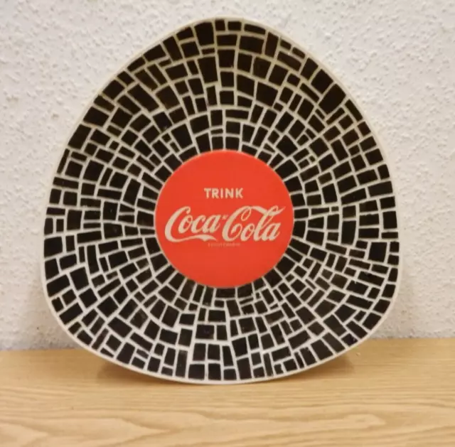 50er 60er Coca Cola Mosaik Wandteller Werbung Kunststoff 50s 60s Vintage
