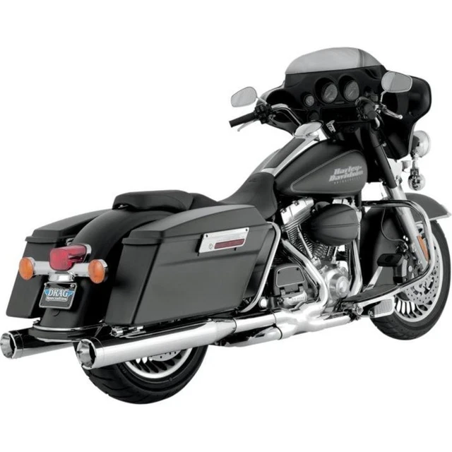 Vance & Hines 16773 ME Round Slip-On Mufflers - Chrome with Chrome Tips