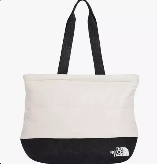 The North Face Nuptse Puffer White Black Tote Shoulder Zip Work Bag (SPOT)