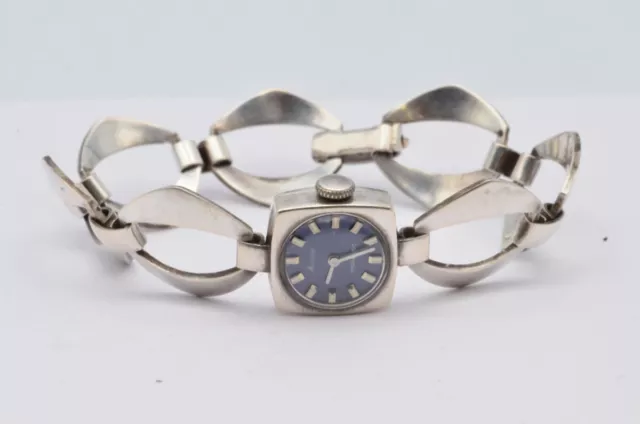 Argento Orologio Donna 935 20MM Carica Manuale Vintage Raro da Polso