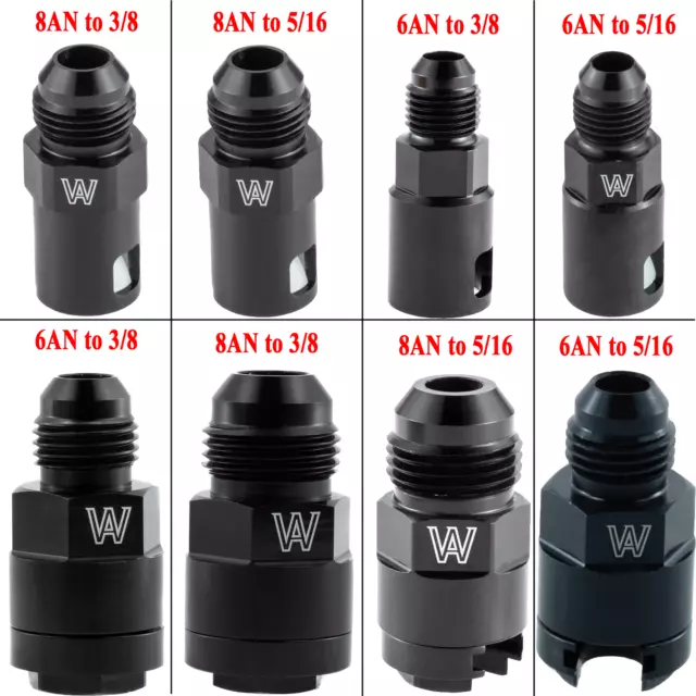 8AN 6AN Fuel Adapter Fitting to 3/8 5/16 W/Thread or Clip GM  Quick  Connect