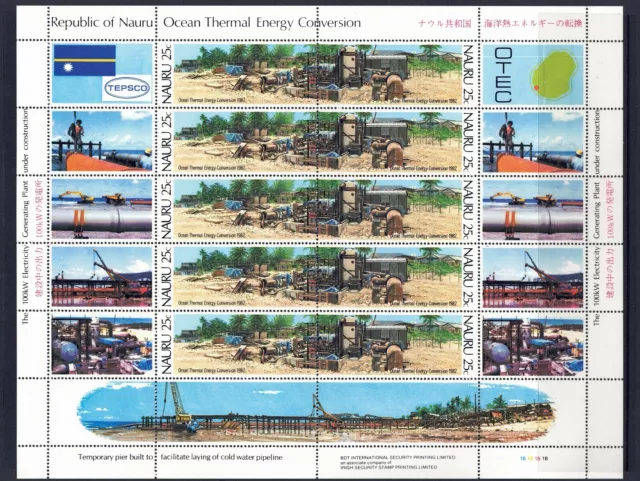 Nauru 1982 Ocean Thermal Energy Conversion Plant OTEC 25c Block 10 MUH