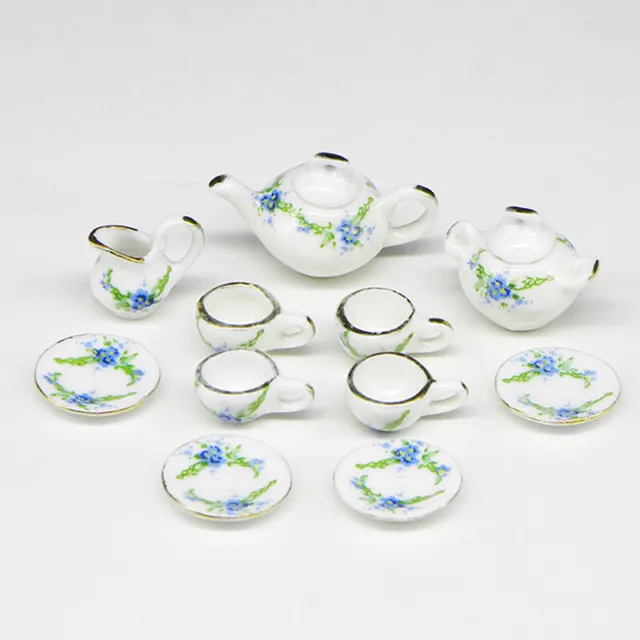 11Pcs/set 1:12 Dolls House Miniature Dish Cups Pot Set Toys Dollhouse Access~m'