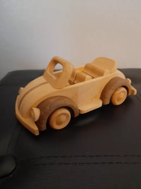 Vintage Wooden Toy Cabriolet Car 2