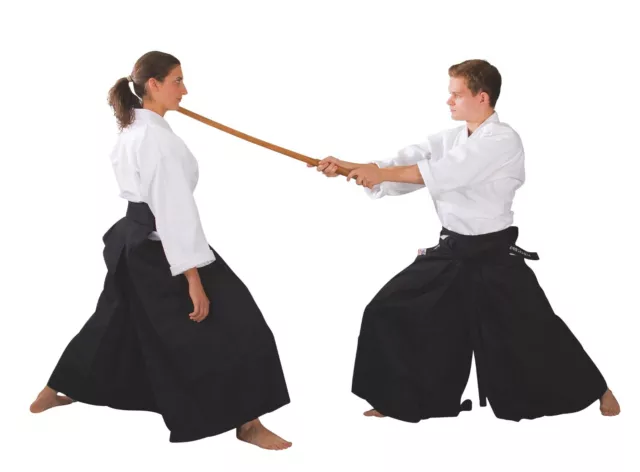 HAKAMA KENDO & AIKIDO SCHWARZ von PX. Gr. 160-200cm. 65% Polyester / 35% Rayon