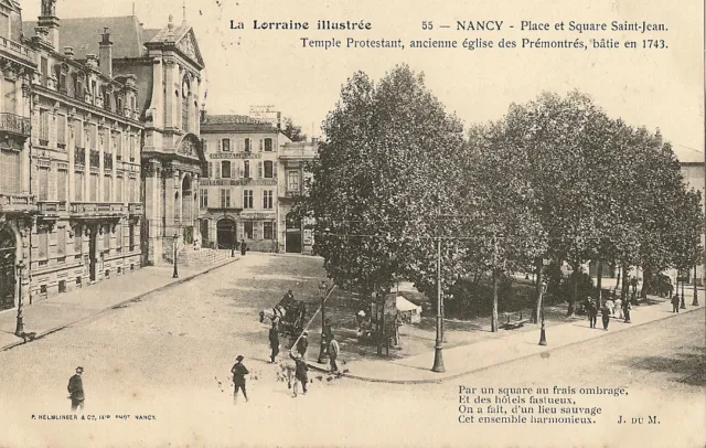 Carte Postale Nancy Place Et Square Saint Jean Temple Protestant Ancienne Eglise