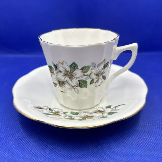 Teacup & Saucer Dogwood Fine Bone China Made in England Enco National