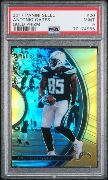 2017 Select Concourse /10 GOLD Prizm #20 Antonio Gates SSP Rare HOF MINT PSA 9