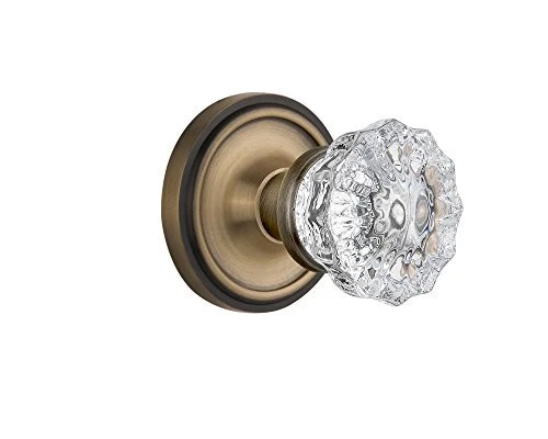 Nostalgic Warehouse 713330 Classic Rosette with Crystal Glass Door Knob, Priv...