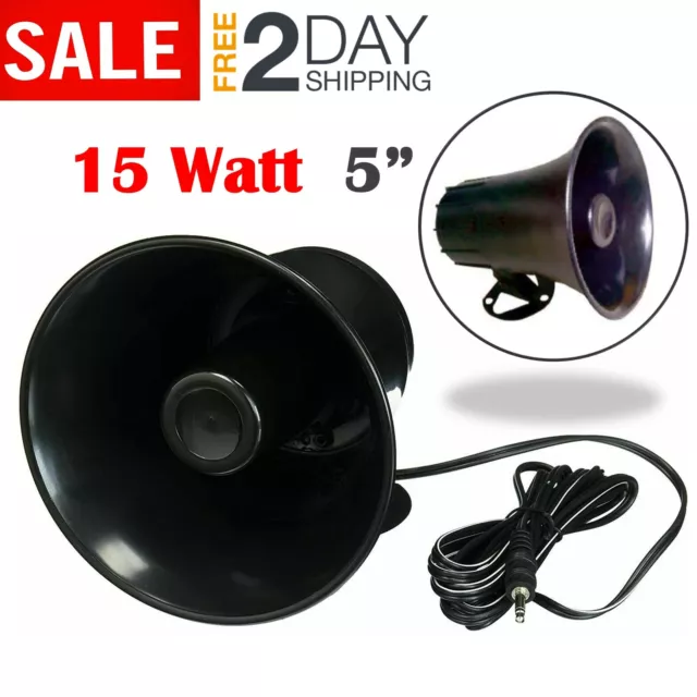 Black ABS Weather Proof PA Speaker Horn CB Radio, Outdoor, Marine, Game Call 15w