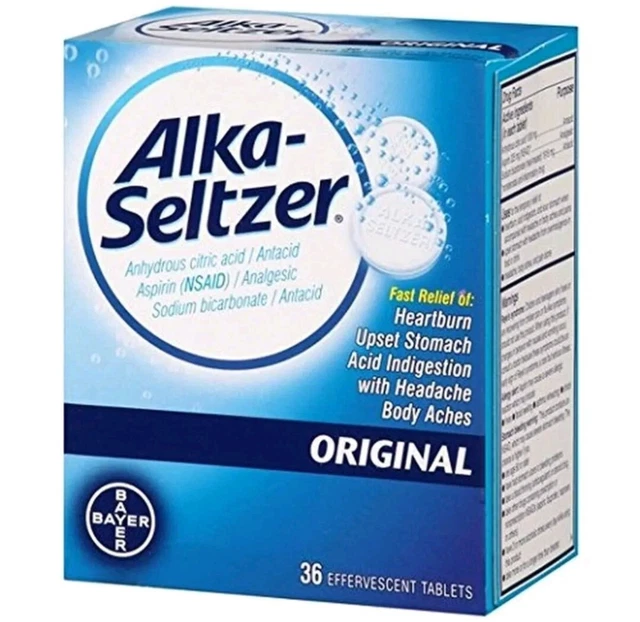 ALKASELTZER ORIGINAL ANTACID Effervescent Tablets 36 Tablets 10/2025