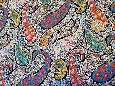 Remnant piece of PAISLEY - Liberty of London Tana Lawn cotton approx 27 x 36 cm