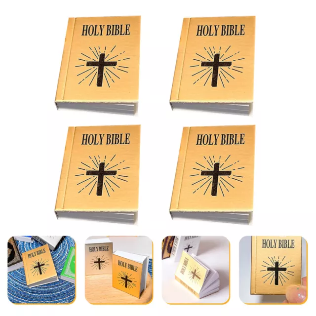 4 Pcs Mini Bibel Dekor Miniaturbücher Zubehör Kind Tasche 2