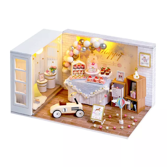 DIY Dollhouse Miniature With Furniture Mini Doll House Wooden Kit With LED