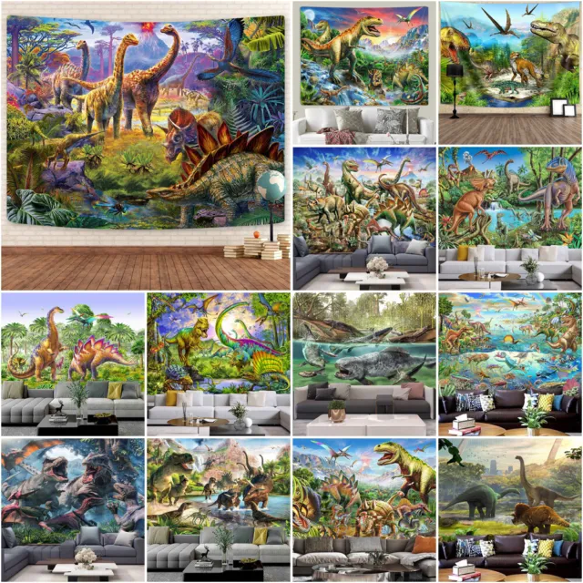 Large Forest Dinosaur Wall Hanging Tapestry Throw Mat Blanket Bedspread Backdrop