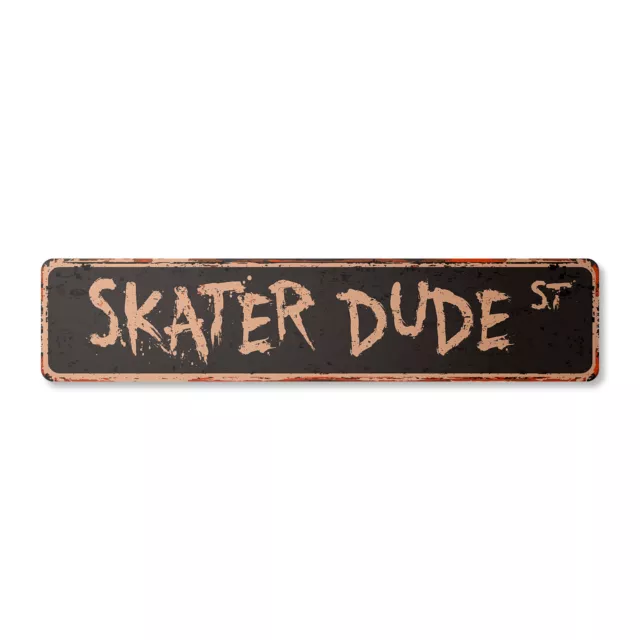 SKATER DUDE Vintage Street Sign skateboard ramp rails skating lover