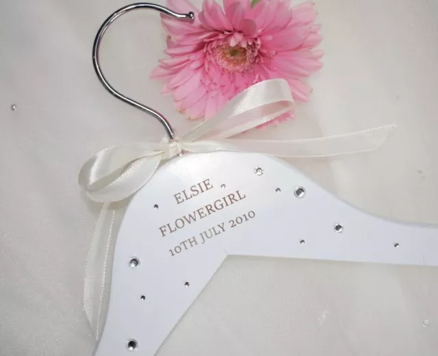 Personalised Custom Wooden Hangers for Weddings | Brides White Dress Hanger