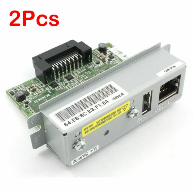 2Pc Epson UB-E04 Ethernet Interface C32C881008 With USB TM-U220PB T81 U288 T88IV