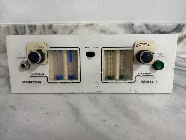 Porter MXR-1 (Model 2055) Dental Nitrous Oxide & Oxygen Flowmeter