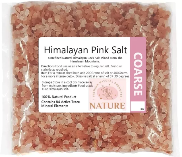 HIMALAYAN PINK SALT~ Course ~ Food Grade ~ Edible ~ Pure Rock Salt ~ Bath Salts