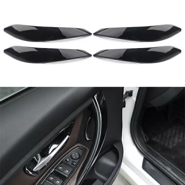 4 Pcs New Glossy Black Inner Door Handle Panel Cover Trim For BMW 3 4 Series 3GT