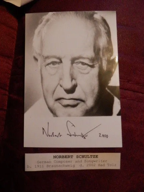 Norbert Schultze - German Composer - Autographed Photo