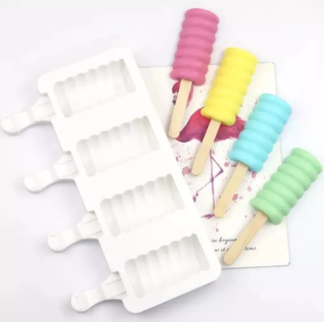 Silikon Wirbel Eis Form Eis Lolly Frozen Dessert Maker Tablett 4
