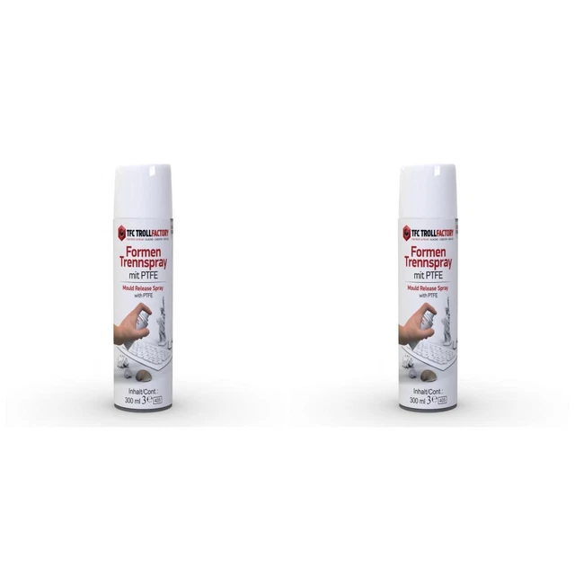 2x moldes TFC spray de separación con PTFE para moldes de plástico yeso hormigón cera 300 ml