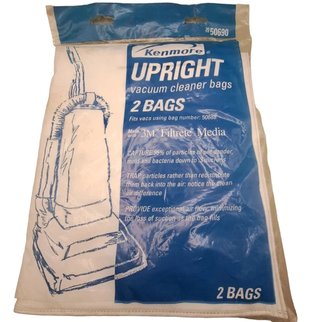 KENMORE VACUUM CLEANER Bags 50690 Upright Models Using 50688 3M