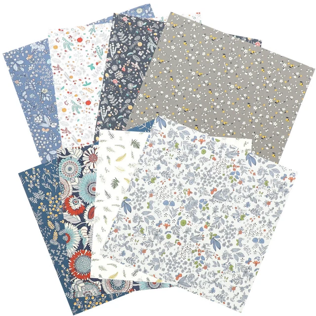 8 Pcs Printed Twill Fabric Cotton DIY Patchwork Craft Squares