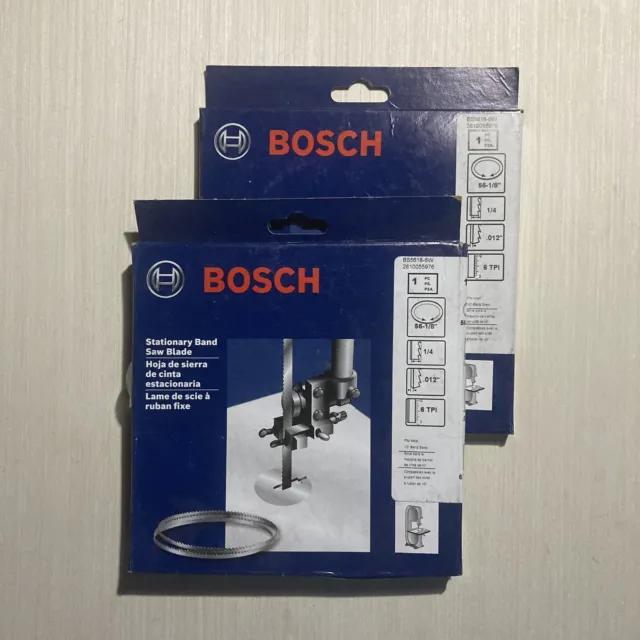2 Pack BOSCH 56 1/8 in  x 1/4” 6 TPI StationaryWood Bandsaw Blades BS5618-6W