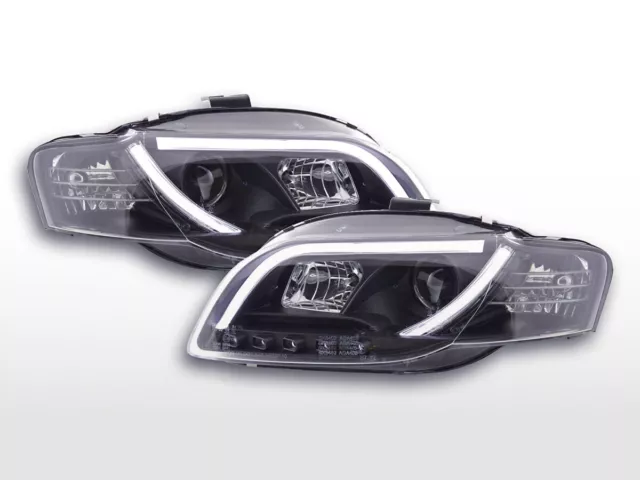 Scheinwerfer Set Daylight LED TFL-Optik Audi A4 Typ 8E  04-08 schwarz für