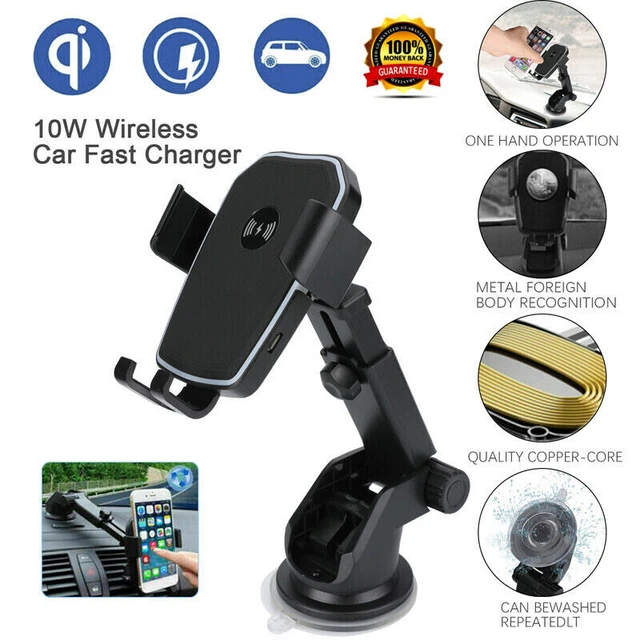 Qi Auto Wireless Charger Handy Halterung Induktion Ladegerät Clamping KFZ 10W