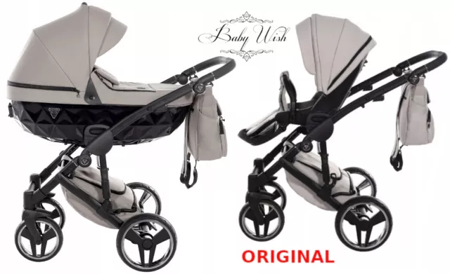 JUNAMA DIAMOND NEW V2 BASIC BABY PRAM EXCLUSIVE  BUGGY 2in1 CARRYCOT + PUSHCHAIR
