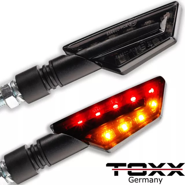 ToXx 3in1 LED Rücklicht Bremslicht Blinker Paco schwarz getönt Motorrad Roller