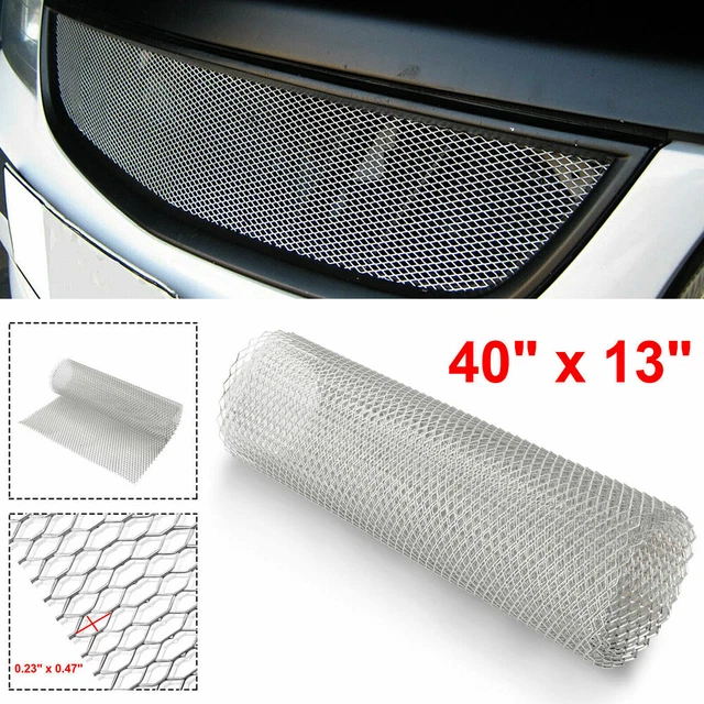 Chrome Aluminum Car Front Hood Vent Grille Net Mesh Grill Section Accessories
