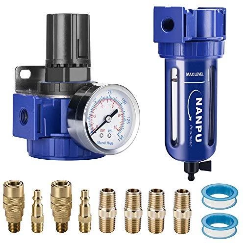 1/2" Compressed Air Regulator+1/4" Compressed Air Filter For Air Compressor  Pn